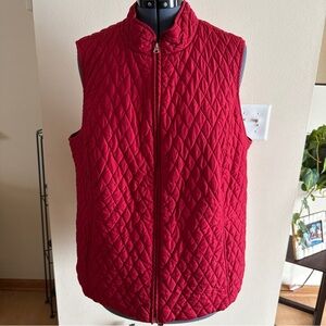 Croft & Barrow Woman Cranberry Red Quilted Vest w/Adjustable Cinched Back, Sz 2X